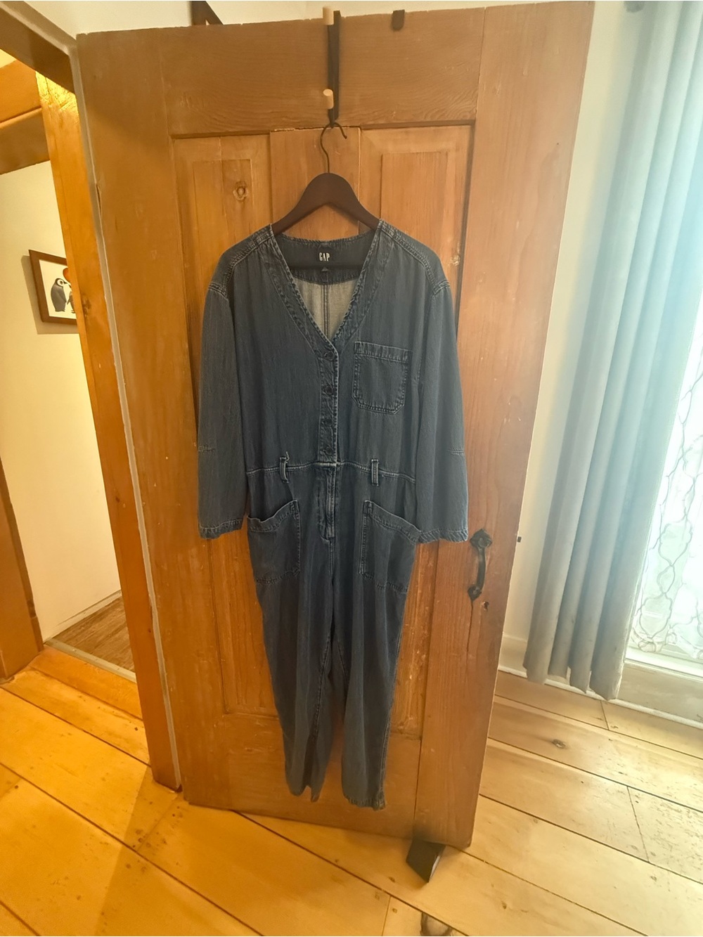 GAP Denim Utility Jumpsuit - Dark Blue